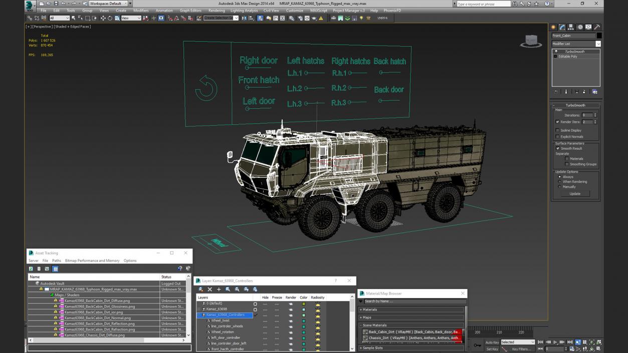 3D MRAP KAMAZ 63968 Typhoon Rigged