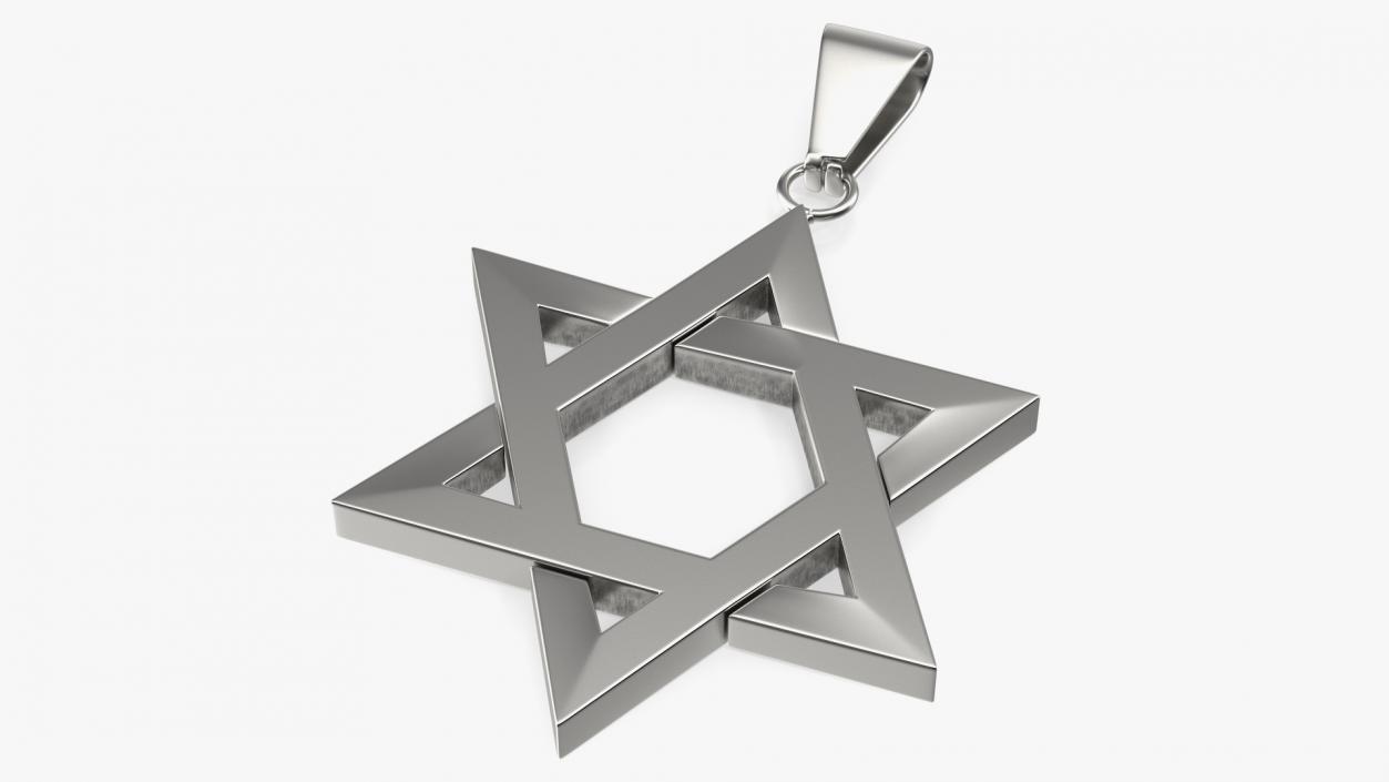 Star of David Necklace Silver 3D model