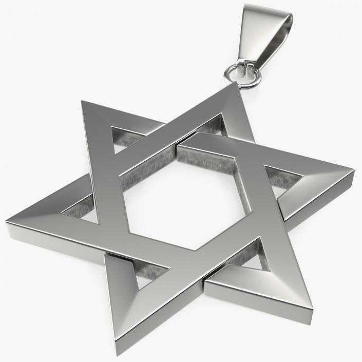 Star of David Necklace Silver 3D model