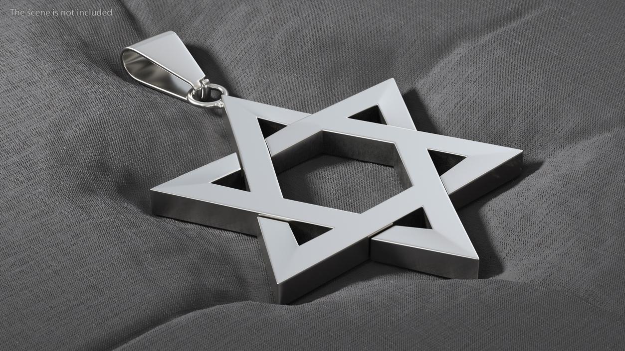 Star of David Necklace Silver 3D model