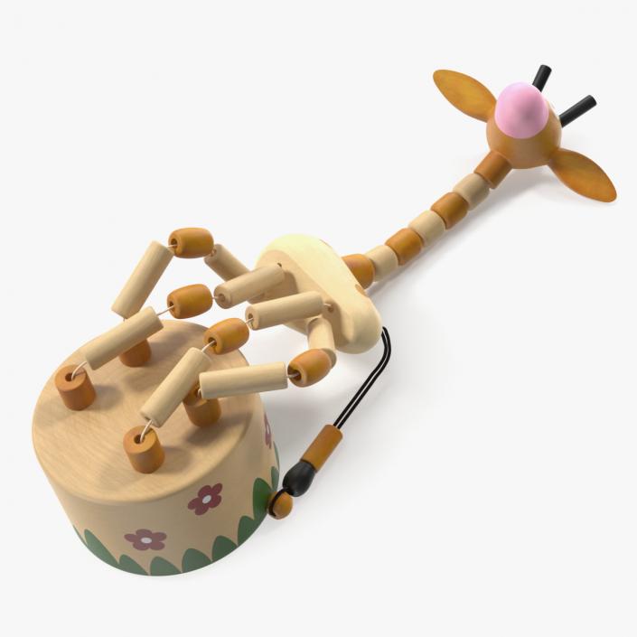 3D Wooden Push Up Toy Giraffe Fallen Pose model