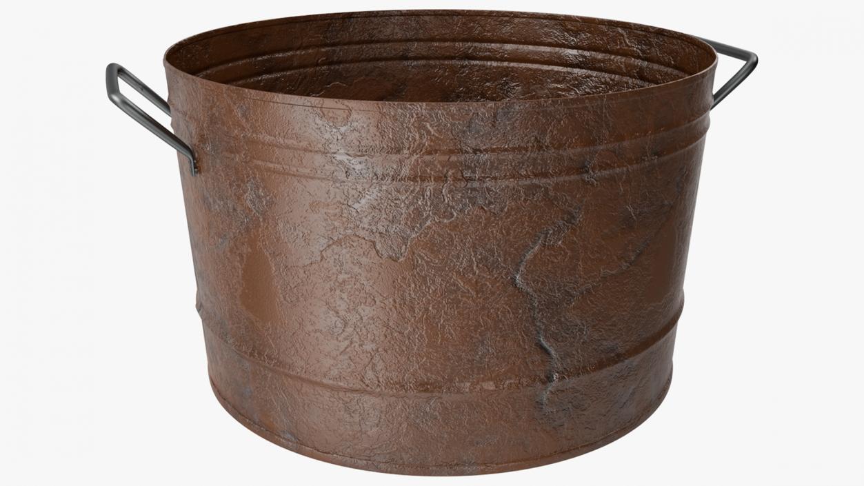 3D Steel Round Tub Rusty