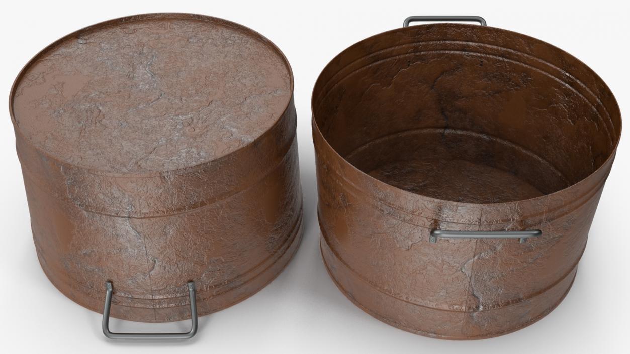 3D Steel Round Tub Rusty