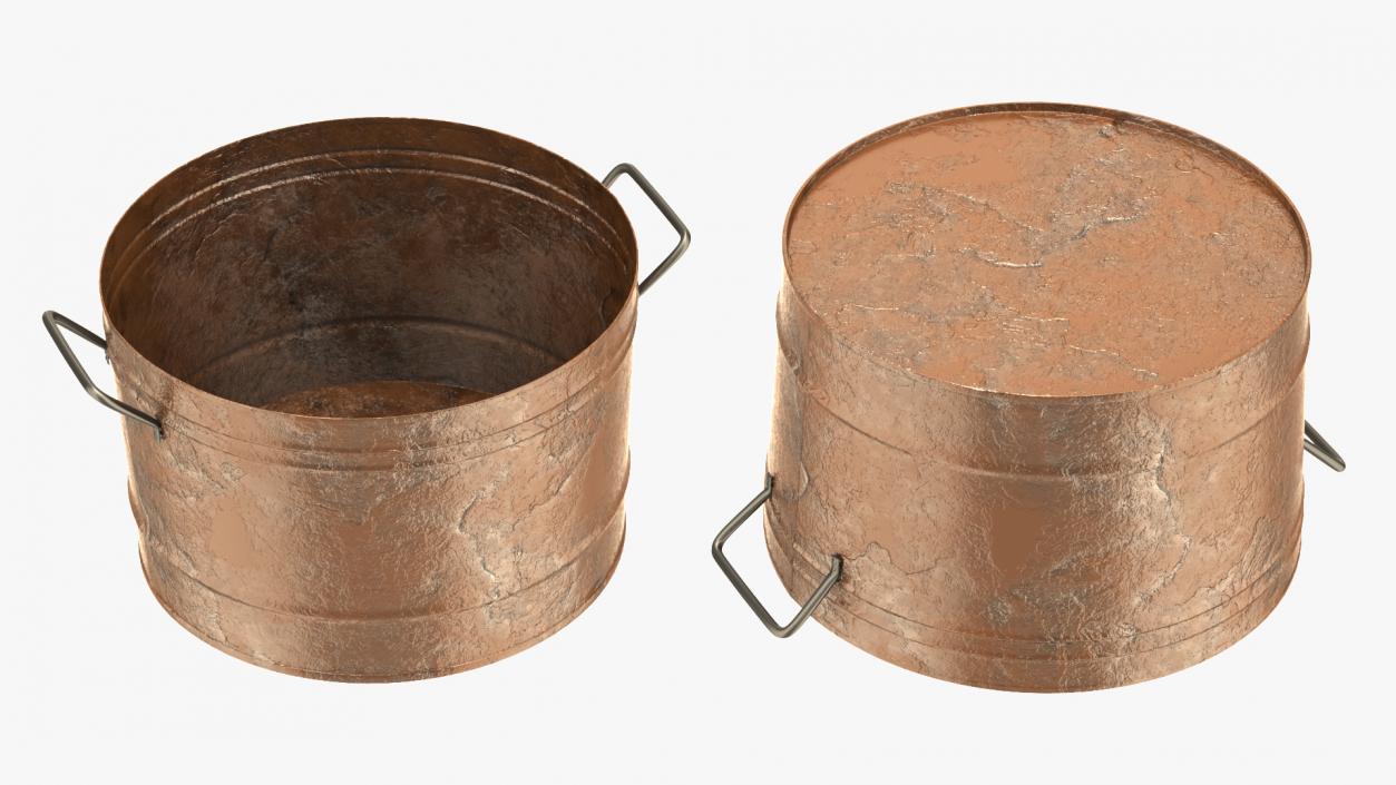 3D Steel Round Tub Rusty