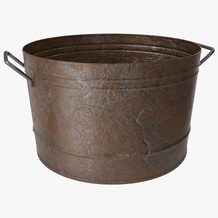 3D Steel Round Tub Rusty