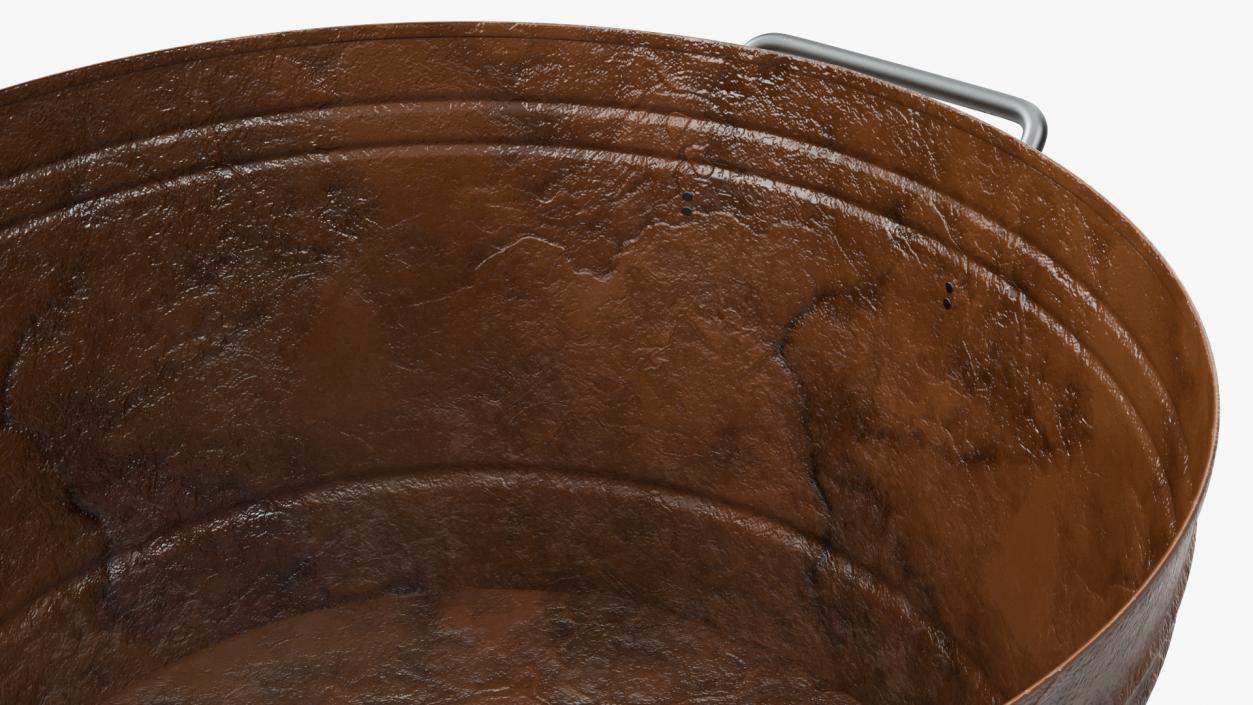 3D Steel Round Tub Rusty