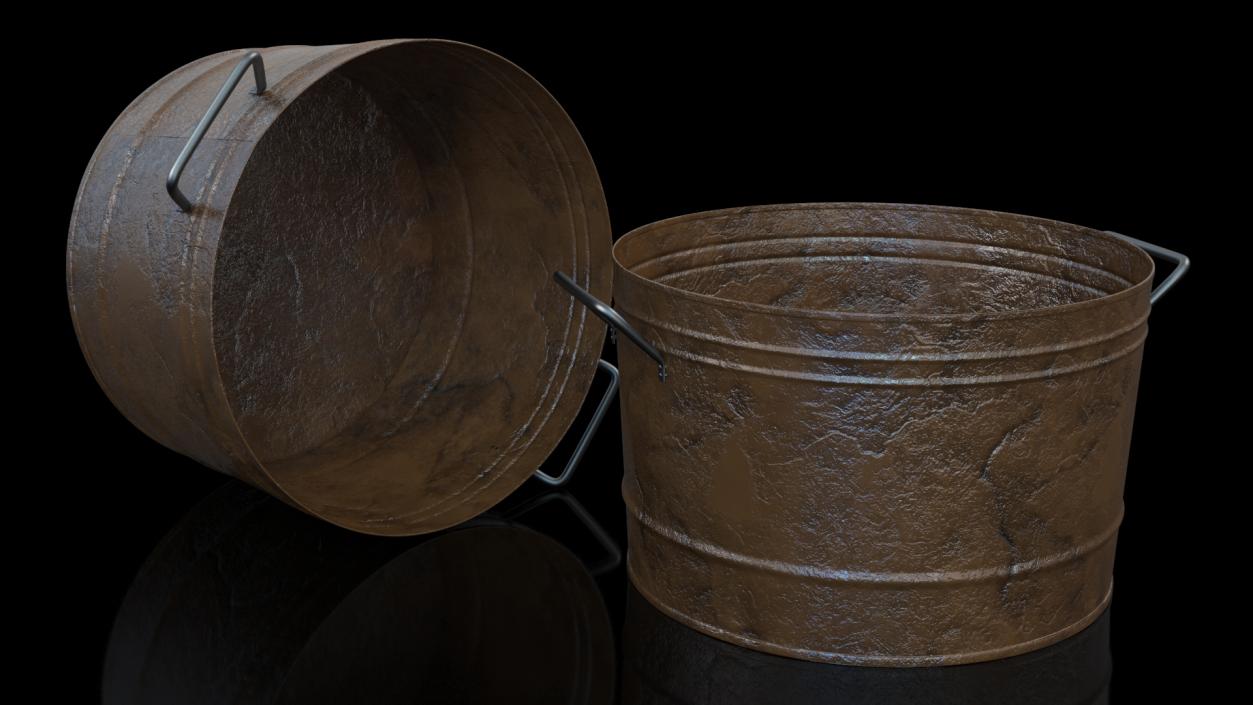 3D Steel Round Tub Rusty