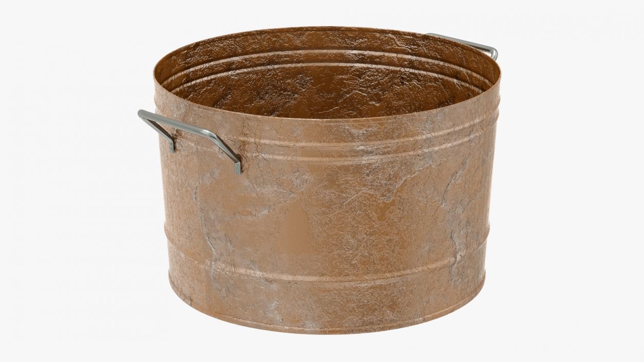 3D Steel Round Tub Rusty