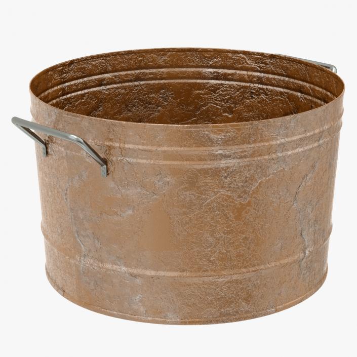 3D Steel Round Tub Rusty