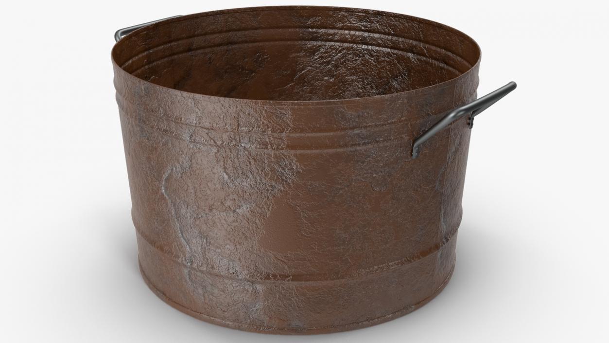 3D Steel Round Tub Rusty