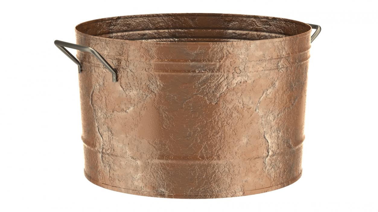 3D Steel Round Tub Rusty