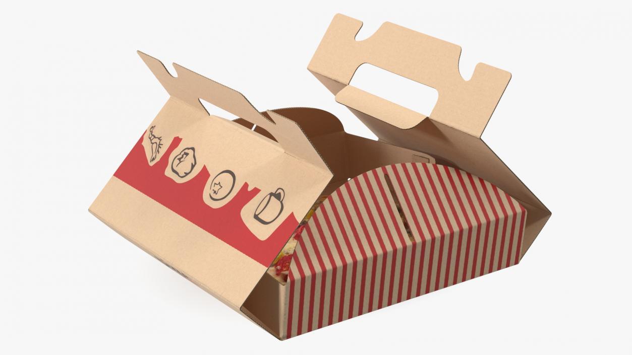 Open Box with Pizza 3D model