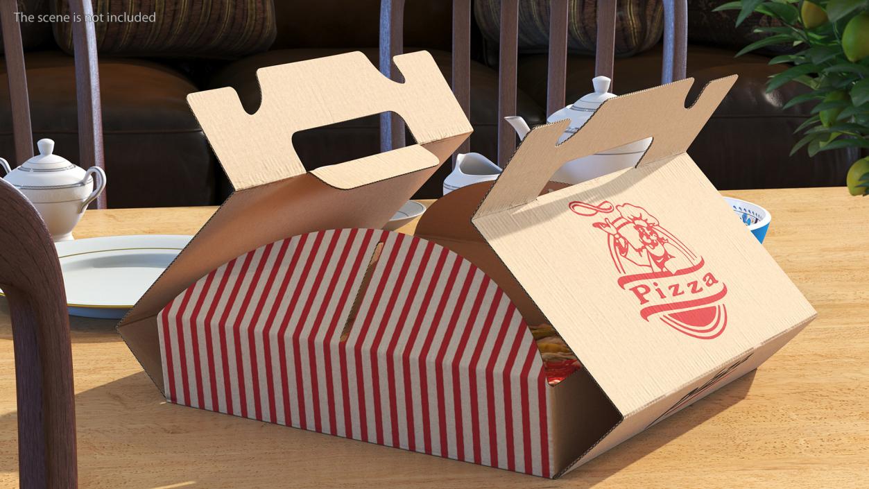 Open Box with Pizza 3D model