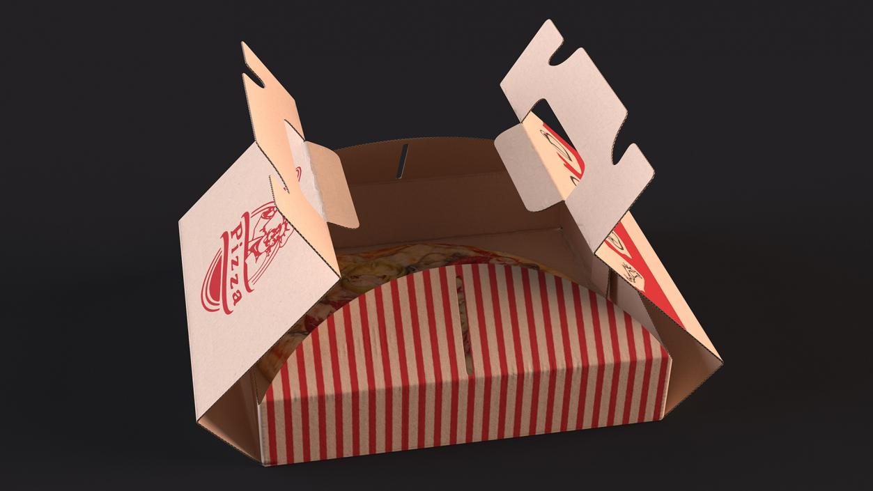 Open Box with Pizza 3D model