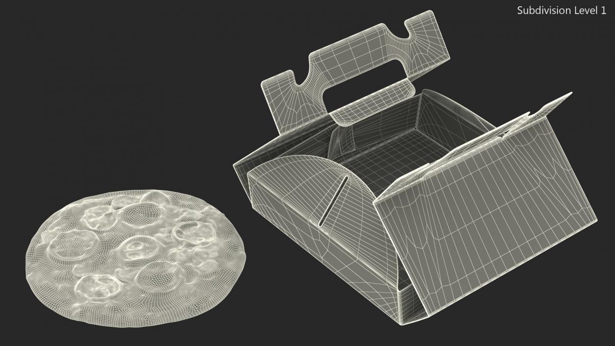 Open Box with Pizza 3D model