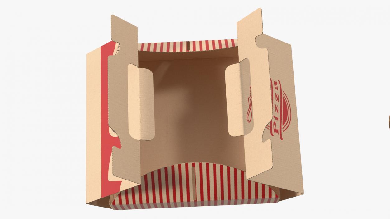 Open Box with Pizza 3D model