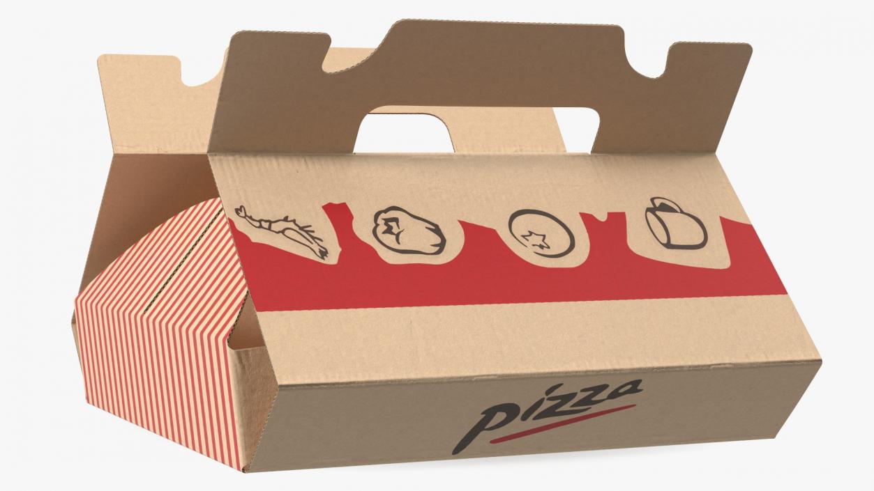 Open Box with Pizza 3D model