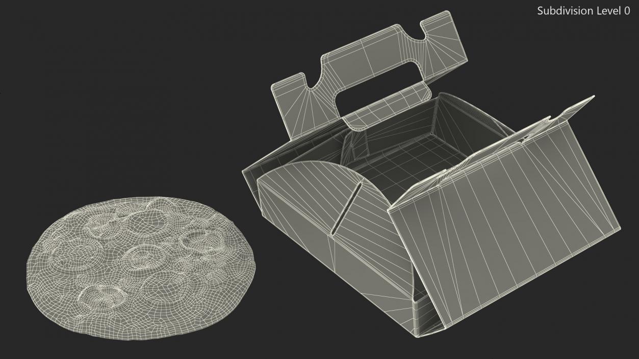 Open Box with Pizza 3D model