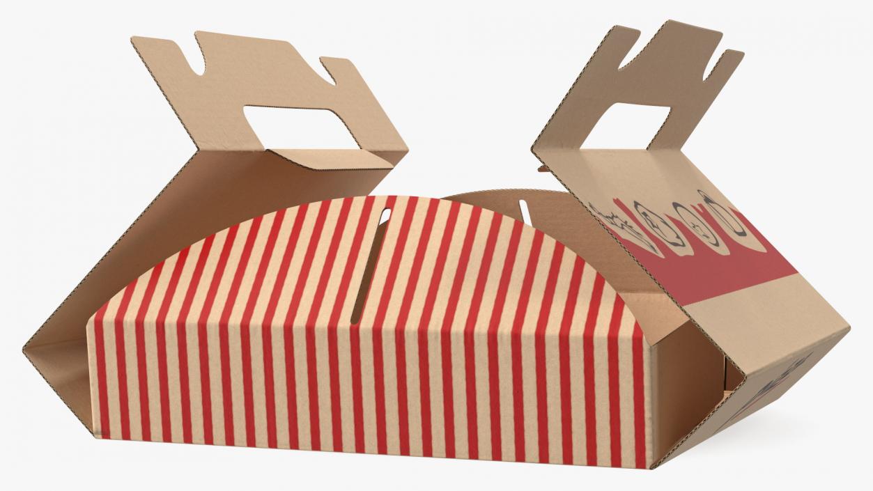 Open Box with Pizza 3D model