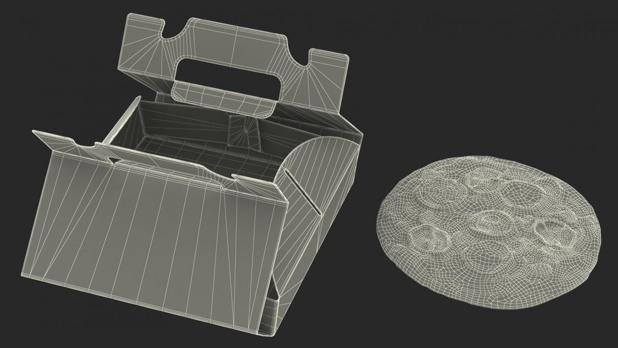 Open Box with Pizza 3D model