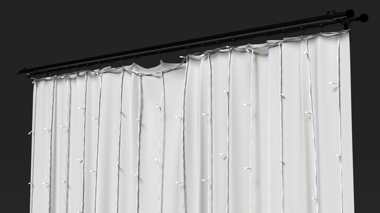 LED Window Curtain Garland White 3D