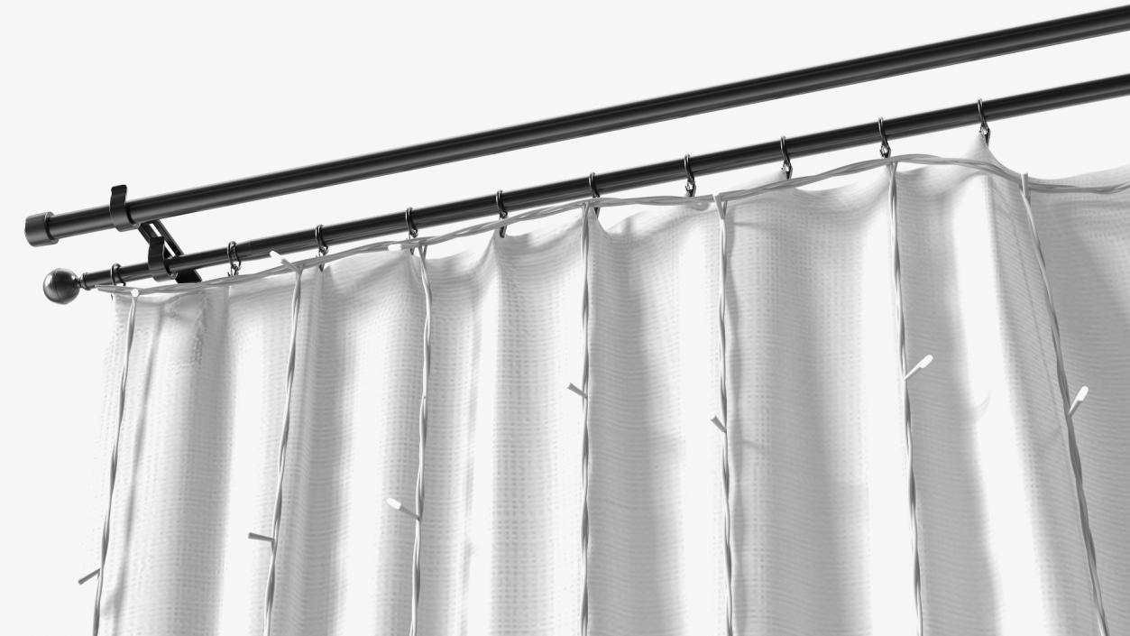 LED Window Curtain Garland White 3D