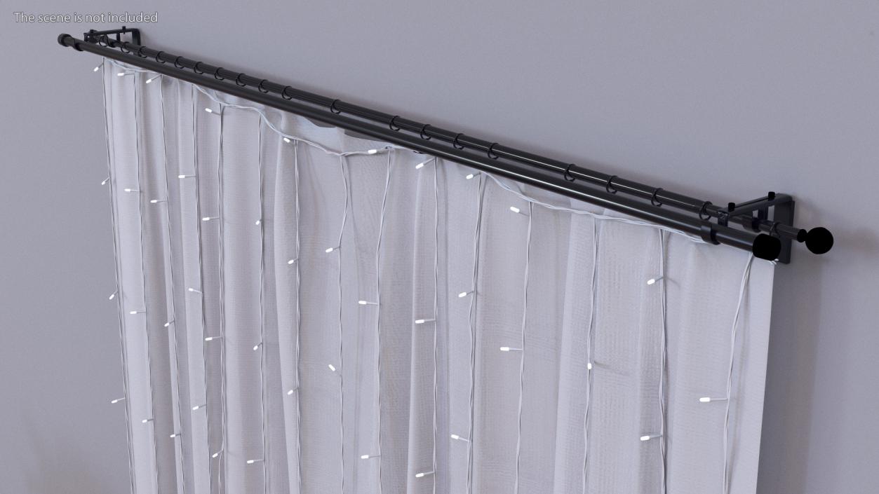 LED Window Curtain Garland White 3D