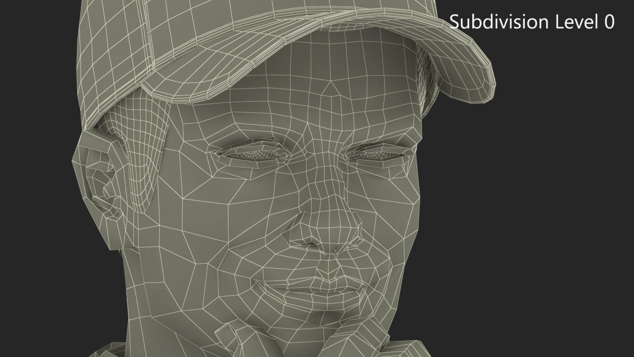 3D model Businessman Thinking Pose in Donald Trump Cap