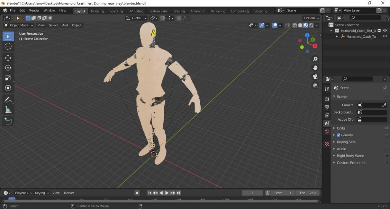 3D model Humanoid Crash Test Dummy