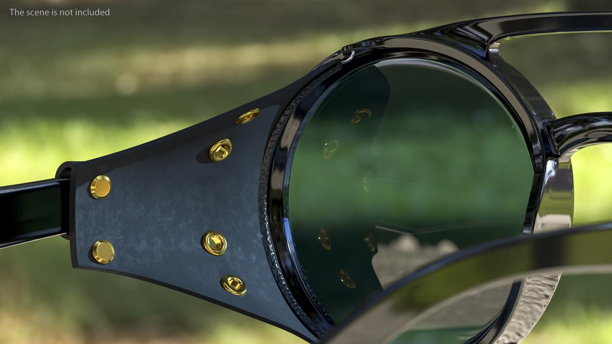 3D Steampunk Sunglasses Black