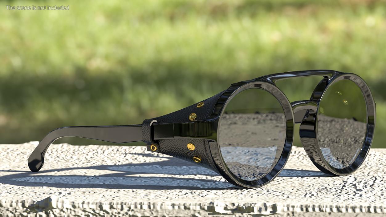 3D Steampunk Sunglasses Black