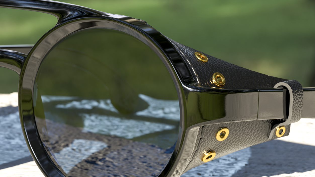 3D Steampunk Sunglasses Black