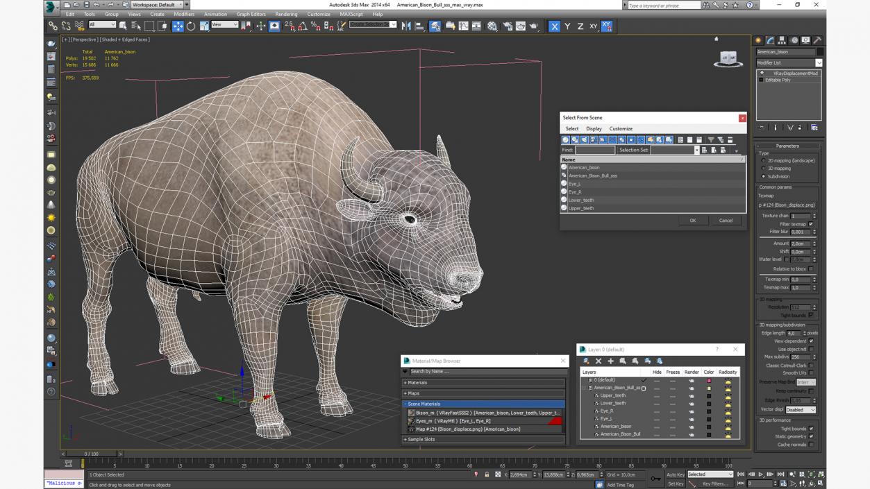 American Bison Bull 3D model