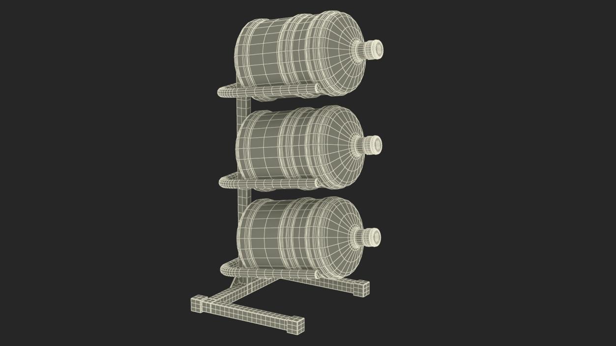 Gallon Water Bottle 3 Tier Holder Shelf Gray 3D model