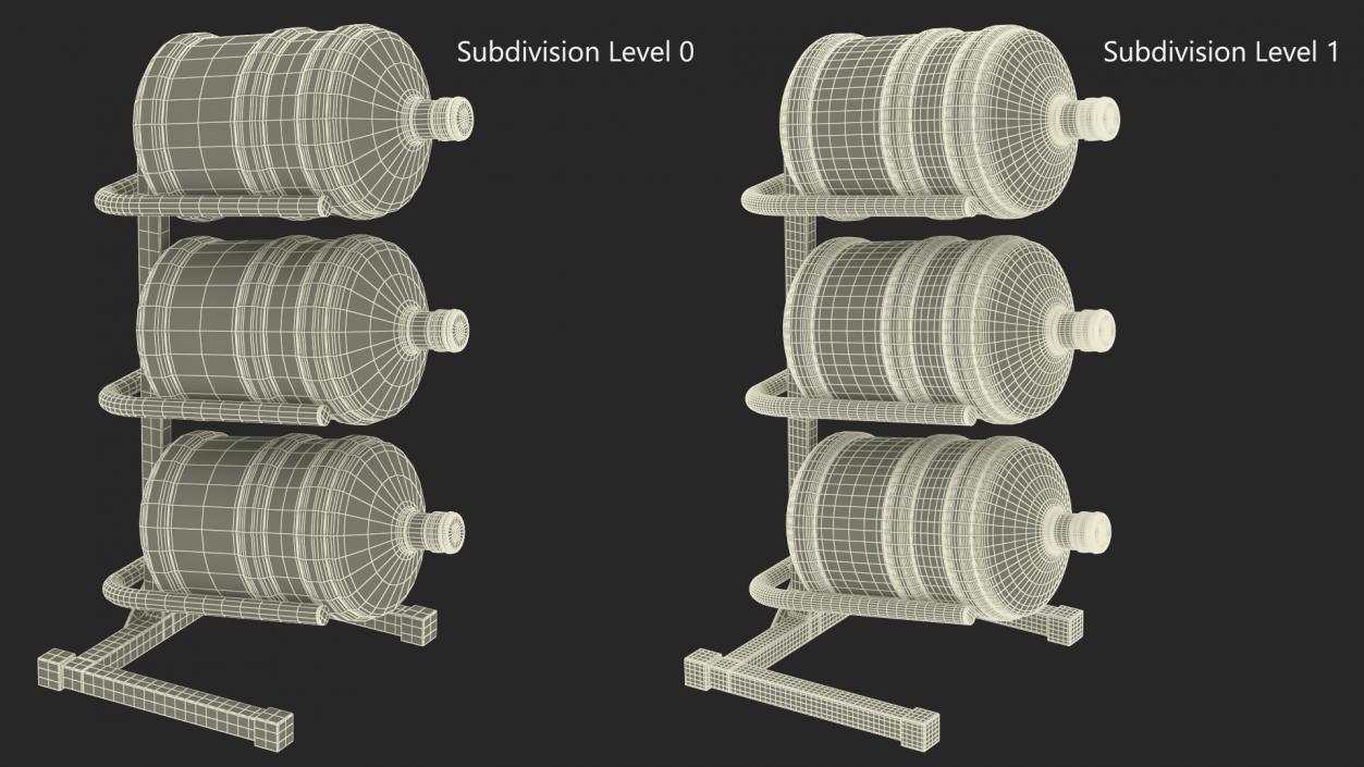 Gallon Water Bottle 3 Tier Holder Shelf Gray 3D model