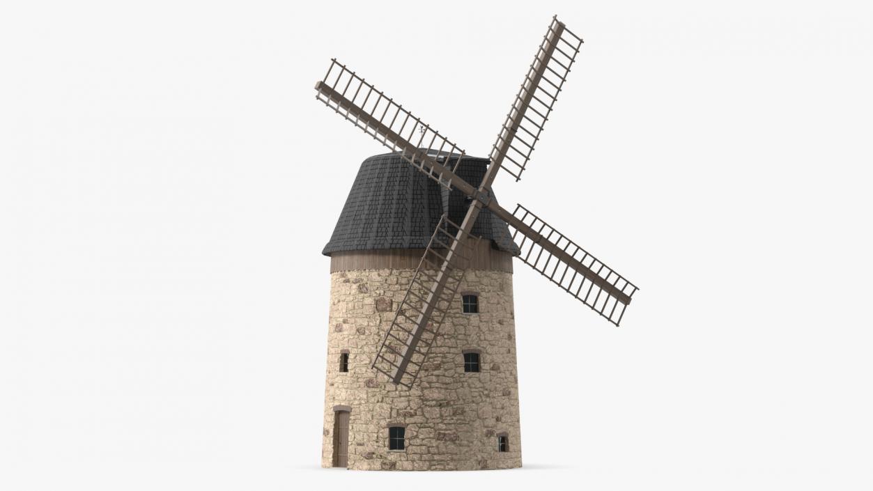 3D Village Windmill Rigged model