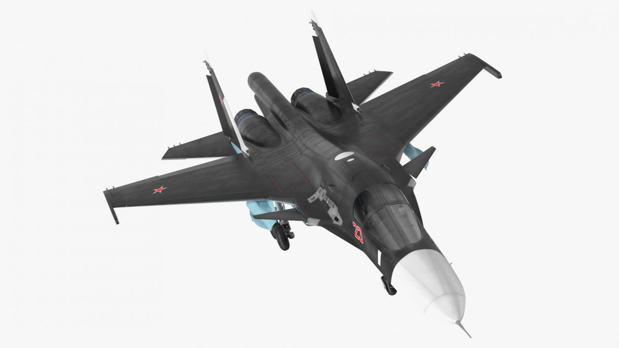 3D model Su 34 Aircraft with X-31PM Supersonic Missile