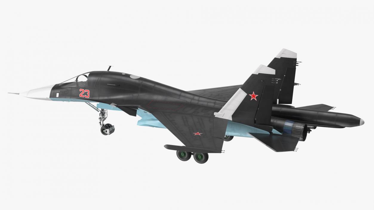 3D model Su 34 Aircraft with X-31PM Supersonic Missile