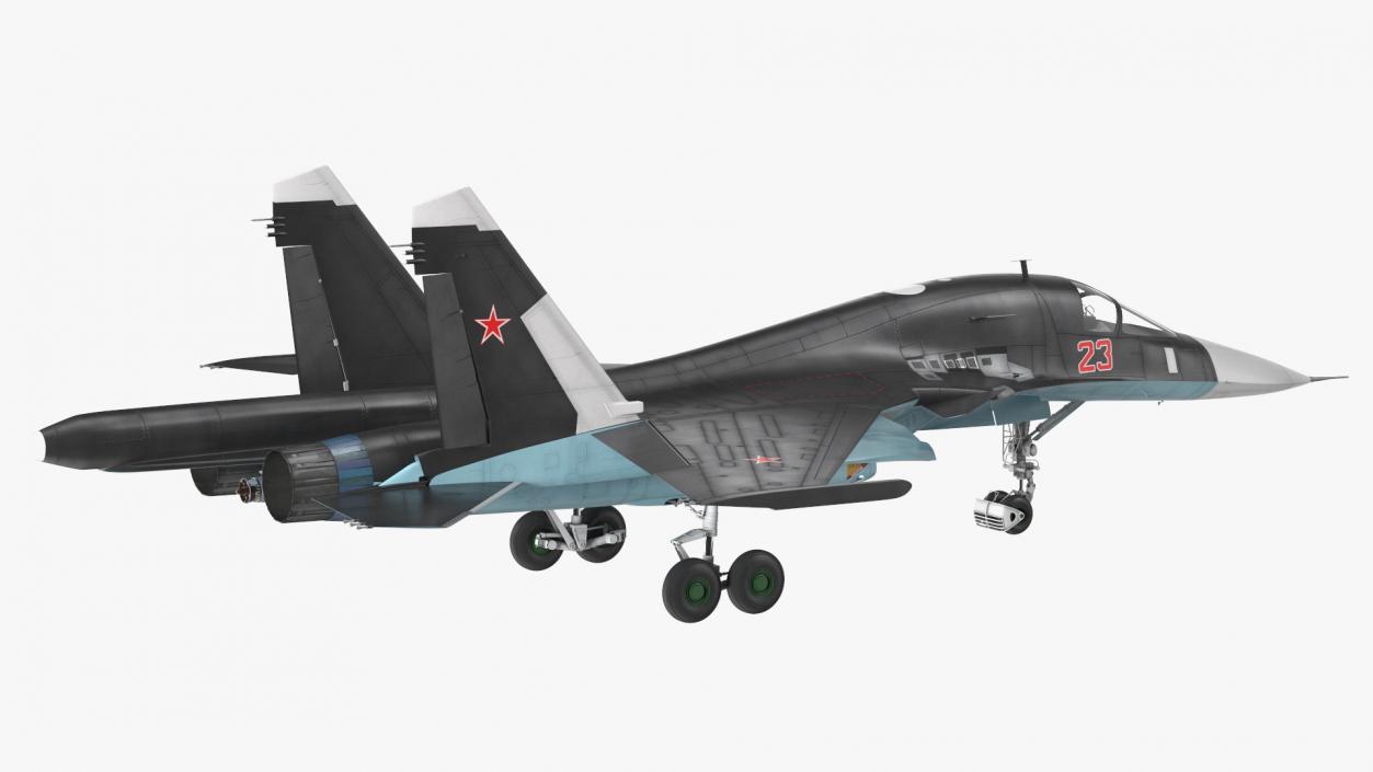 3D model Su 34 Aircraft with X-31PM Supersonic Missile