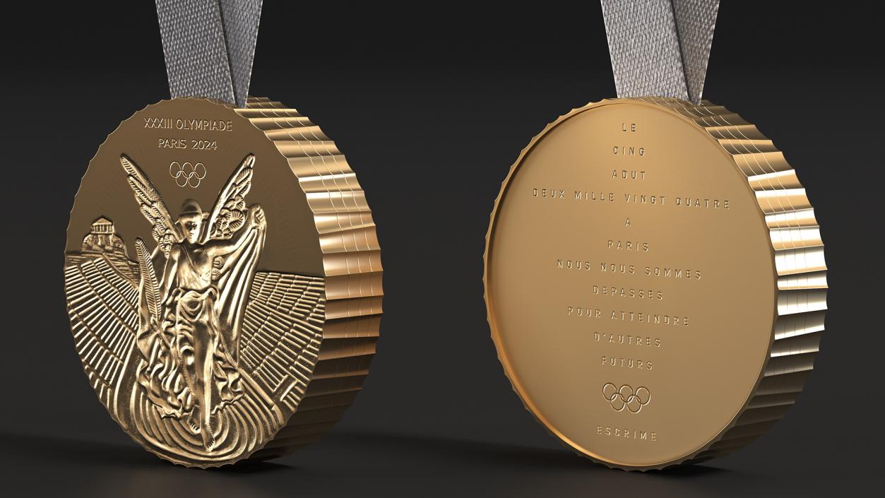 3D Olympic Gold Medal 2024 model