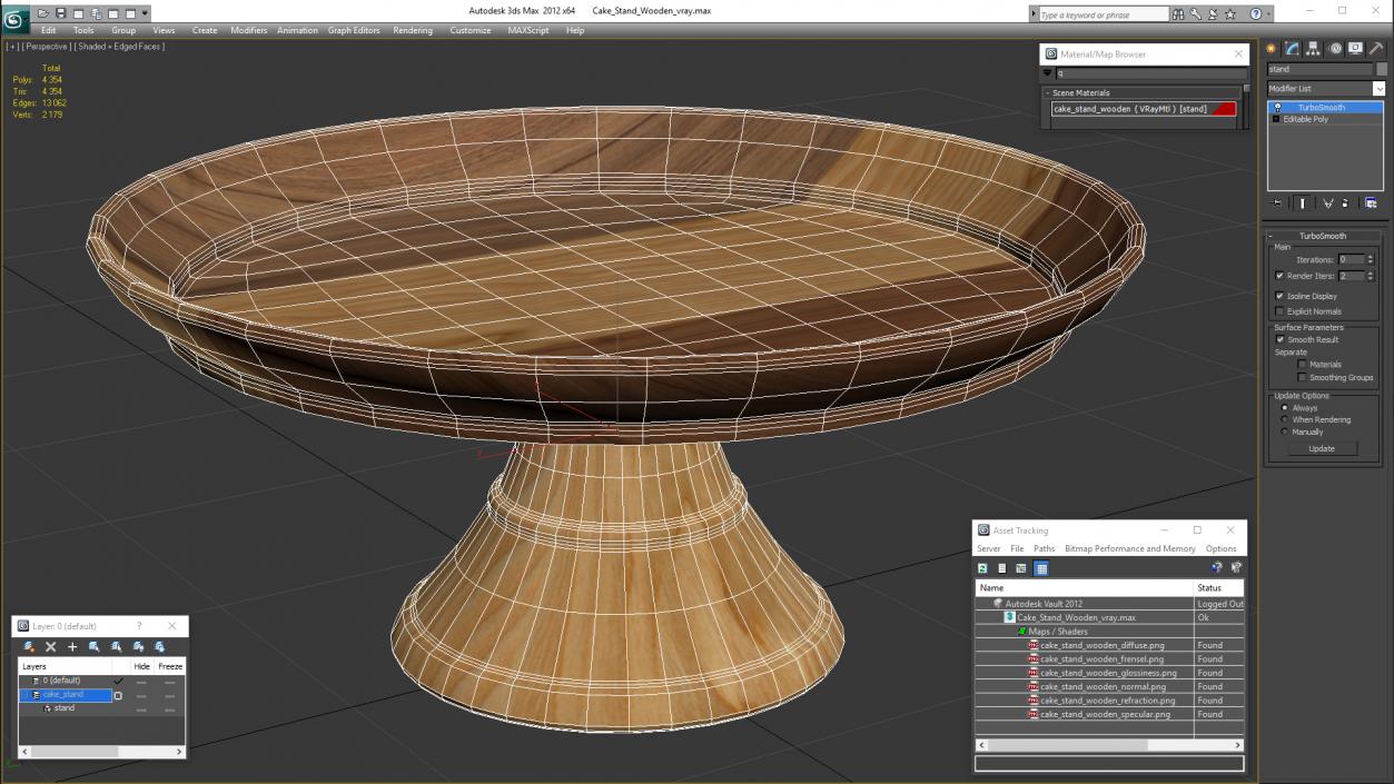 Cake Stand Wooden 3D