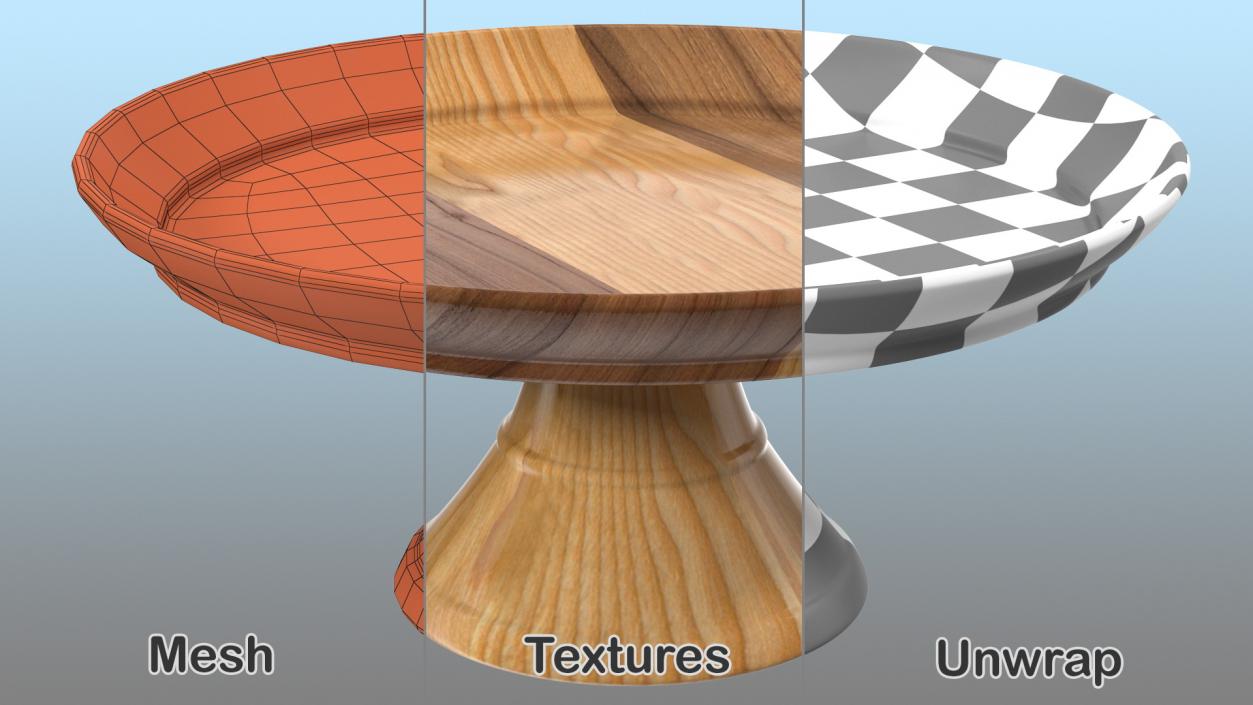 Cake Stand Wooden 3D