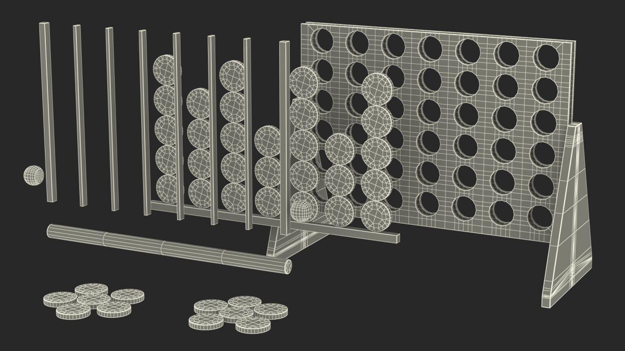 Puissance 4 Board Game Wooden 3D model