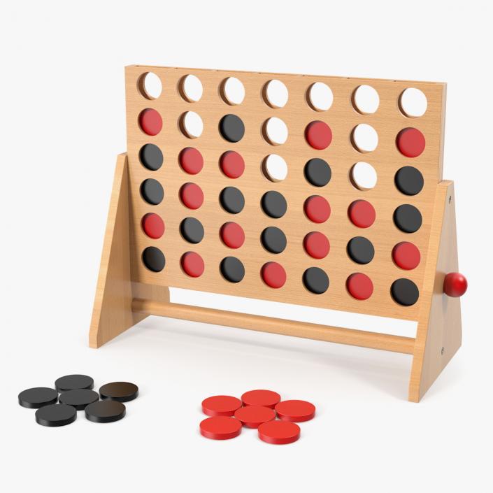 Puissance 4 Board Game Wooden 3D model