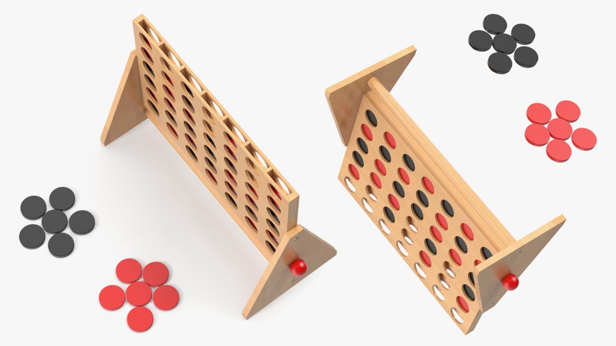 Puissance 4 Board Game Wooden 3D model