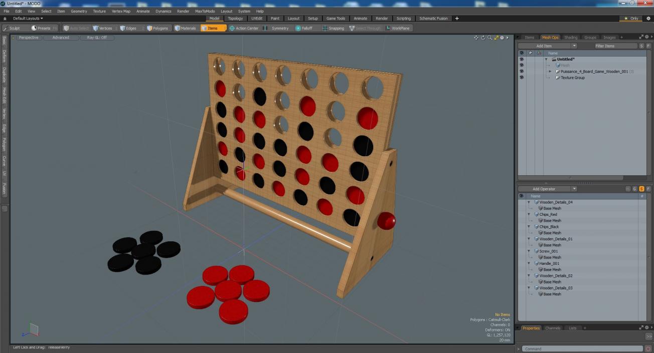 Puissance 4 Board Game Wooden 3D model