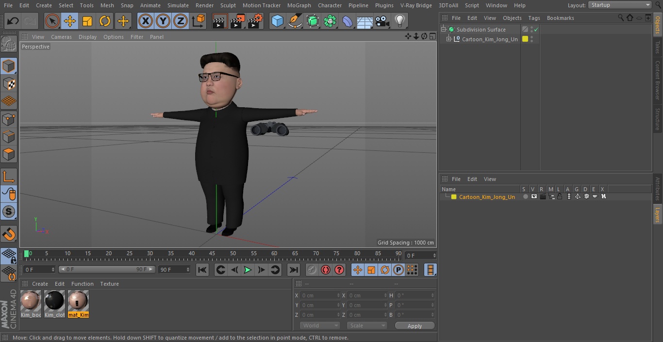 Cartoon Kim Jong Un 3D model