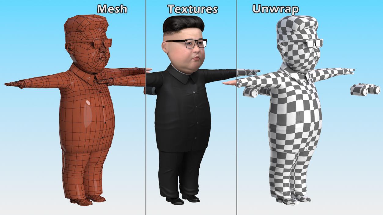 Cartoon Kim Jong Un 3D model