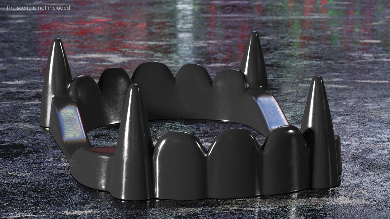 Plastic Vampire Teeth Black 3D