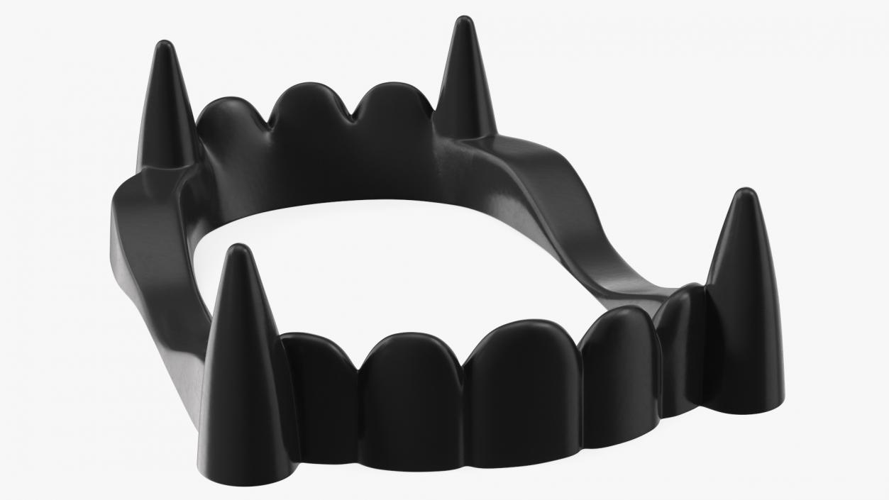 Plastic Vampire Teeth Black 3D